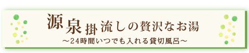 源泉かけ流しの贅沢なお湯